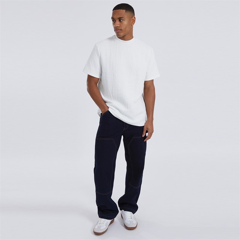 Brave Soul Męskie Oversized Fit Miska T-shirty Écru – zdjęcie  4