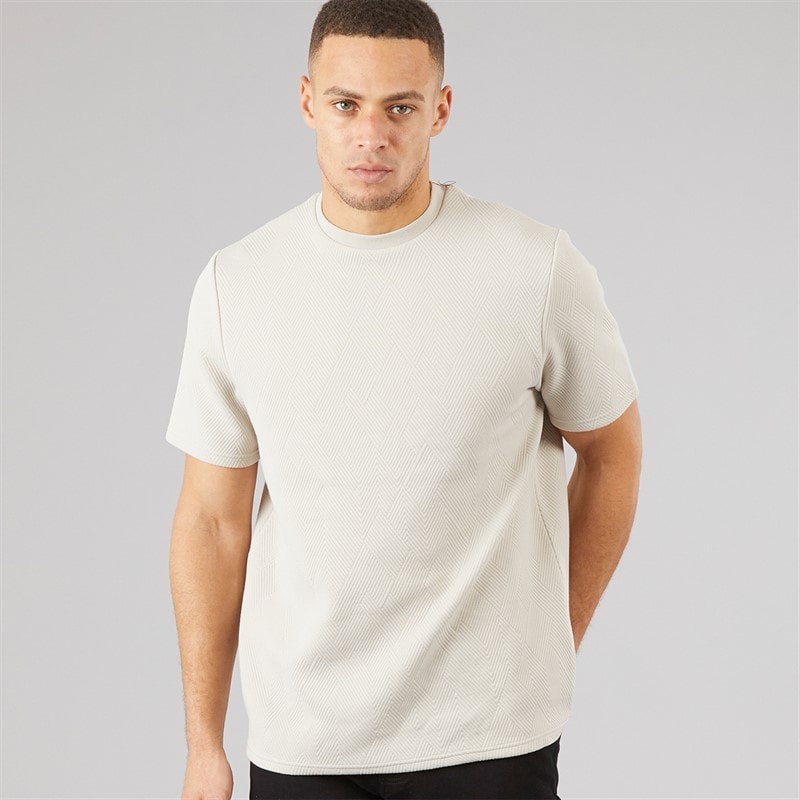 Brave Soul T-shirt Heren Oversized Fit Standall Licht Taupe