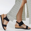 Brave Soul Damen Cher Wedge Sandalen       Schwarz