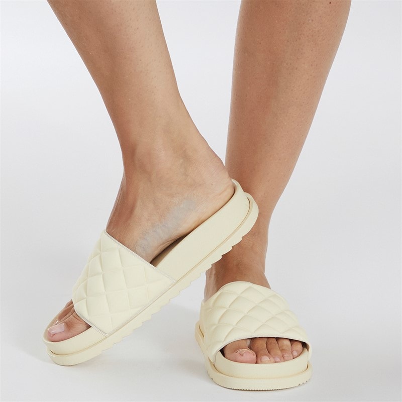 Brave Soul Slider Sandales Mae Femme Ecru - Image 5