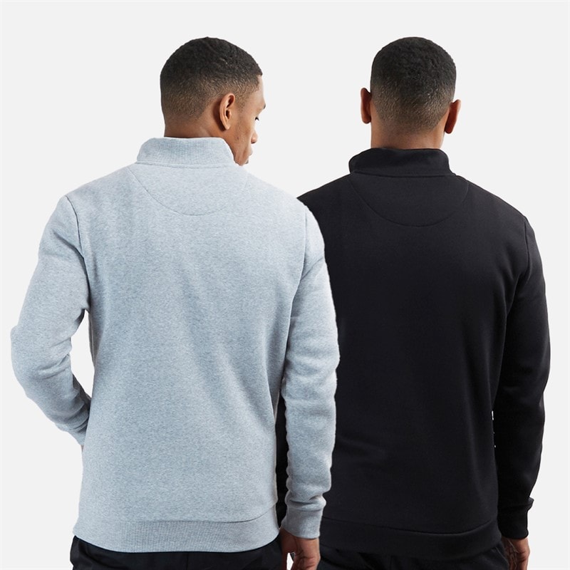 Brave Soul Heren Stilgar Set van 2 1/4 Rits Sweatshirts Zwart / Grijs - Afbeelding 2