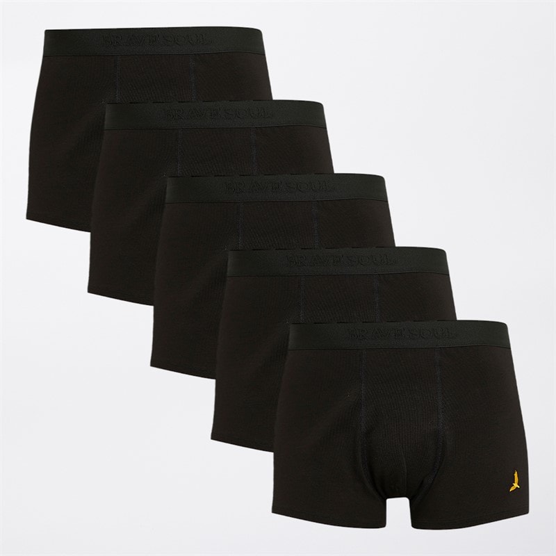 Brave Soul Herren Arlo Fünferpack Boxershorts Schwarz - Bild 1