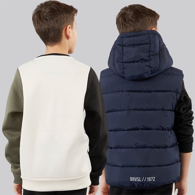 Brave Soul Junge Trainingsanzug und Weste Set Multi - Bild 2