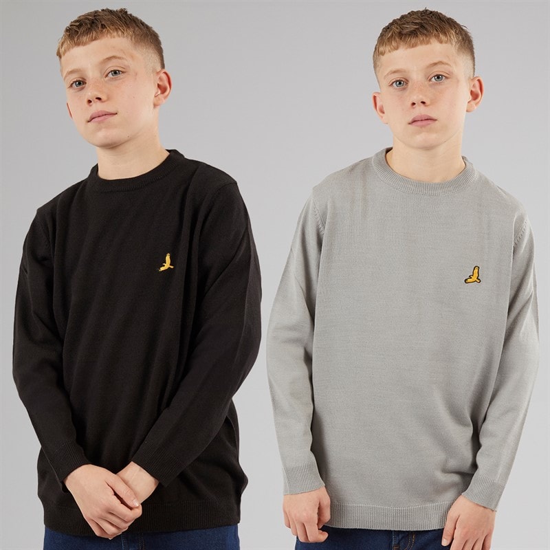 Brave Soul Jongens Set van 2 Truien Zwart/Zilvergrijs Marl