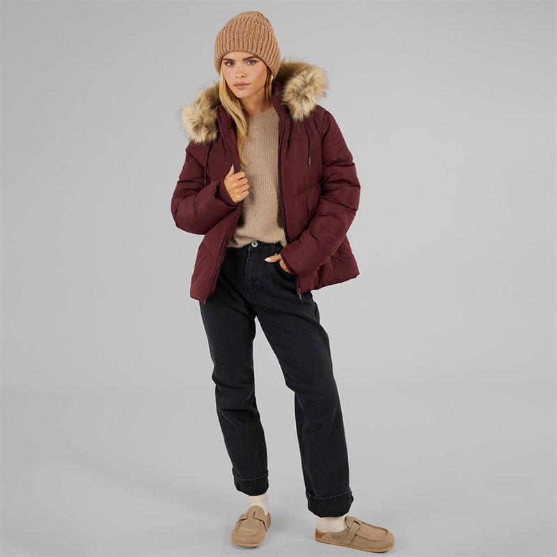 Brave Soul Damen Marcella Kurze Steppjacke Burgunderrot - Bild 4
