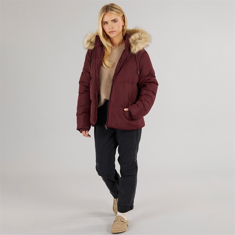 Brave Soul Damen Marcella Kurze Steppjacke Burgunderrot - Bild 5