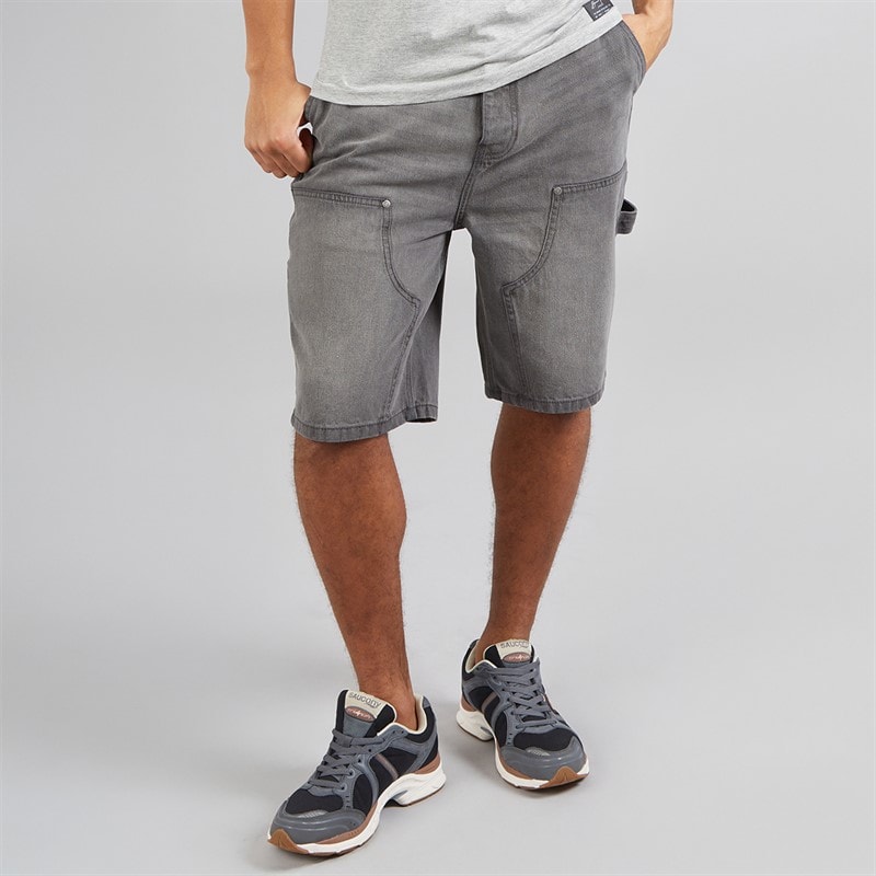 Brave Soul Heren Joiner Loose Fit Carpenter Shorts Grijs