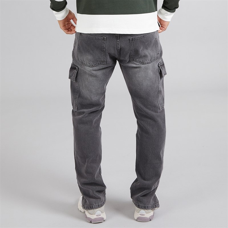 Brave Soul Heren Station Loose Fit Cargo Jeans Grijs - Afbeelding 2