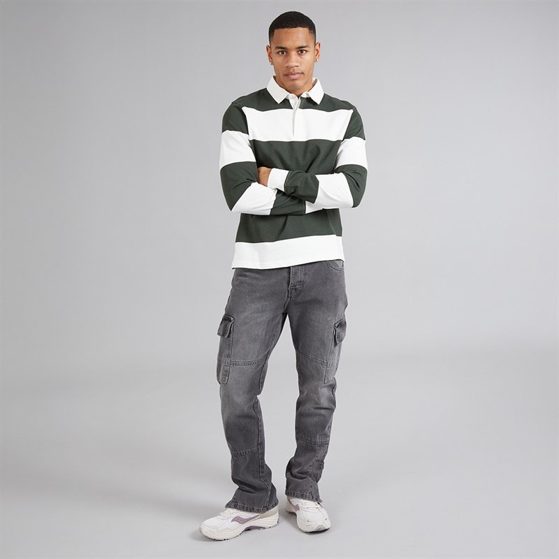Brave Soul Heren Station Loose Fit Cargo Jeans Grijs - Afbeelding 4