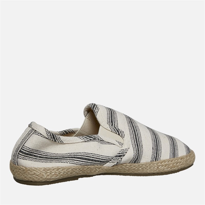 Brave Soul Espadryle żeglarskie dla niego kremowo-czarne w paski kolor Cream/ Black – zdjęcie  5