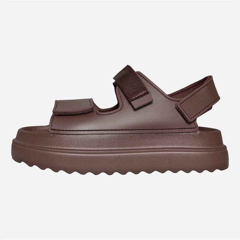 Brave Soul Dames Dikke Enkelband Sandalen Mocha - Afbeelding 2