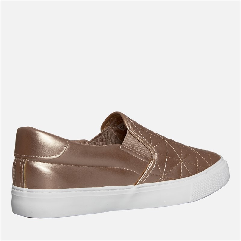 Brave Soul Baskets matelassées étoiles Femme à enfiler Rose Gold Metallic - Image 5