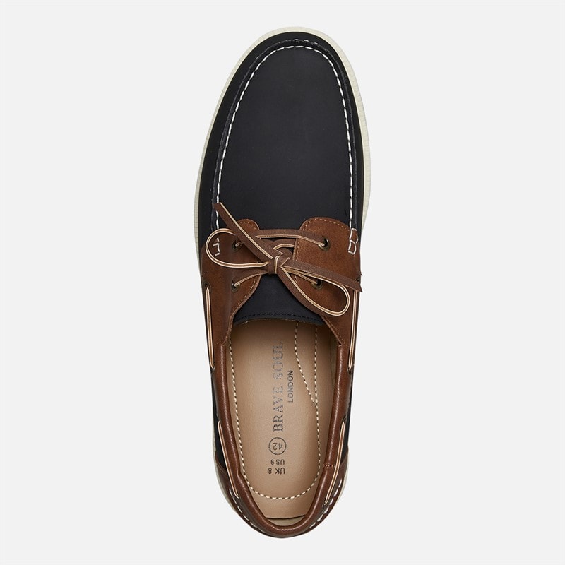 Brave Soul Heren cabin dek schoenen Navy/Tan - Afbeelding 4
