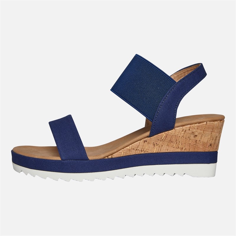 Brave Soul Damen Cher Keilabsatz Sandalen Navy/Tan - Bild 2