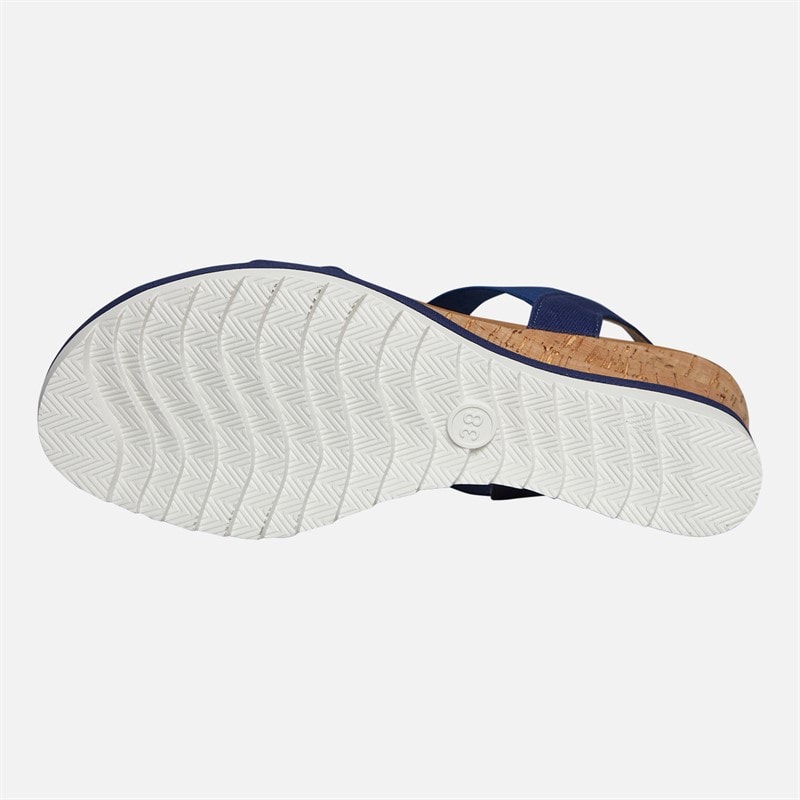 Brave Soul Damen Cher Keilabsatz Sandalen Navy/Tan - Bild 3