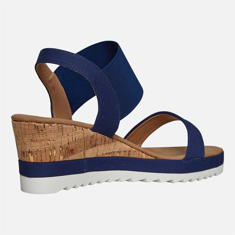Brave Soul Damen Cher Keilabsatz Sandalen Navy/Tan - Bild 5
