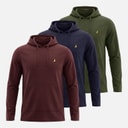 Brave Soul Heren Potter Drie Pack Hoodies Marineblauw/Kaki/Bordeaux