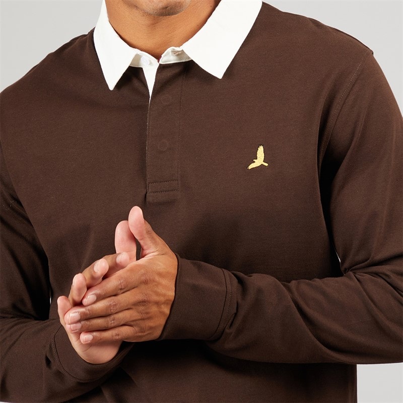 Brave Soul Zeman koszulka rugby dla niego kolor Bitter Chocolate/Off White – zdjęcie  3