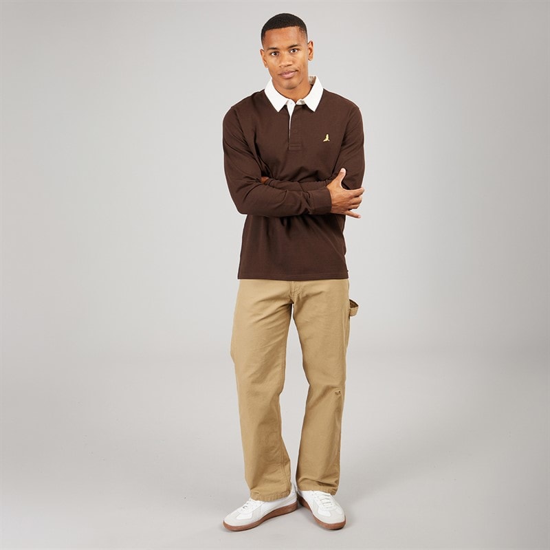 Brave Soul Zeman koszulka rugby dla niego kolor Bitter Chocolate/Off White – zdjęcie  4