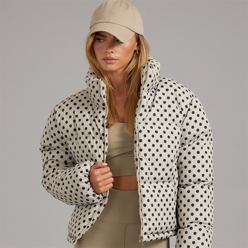 Brave Soul Damen Riva Spot Puffer Jacke Cream/Schwarz - Bild 1