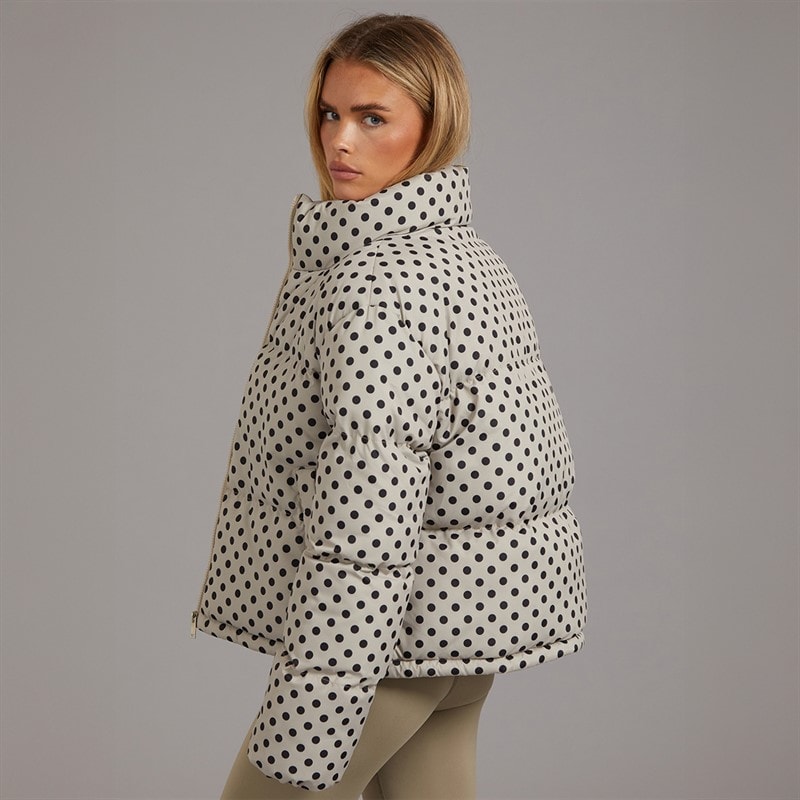 Brave Soul Damen Riva Spot Puffer Jacke Cream/Schwarz - Bild 2