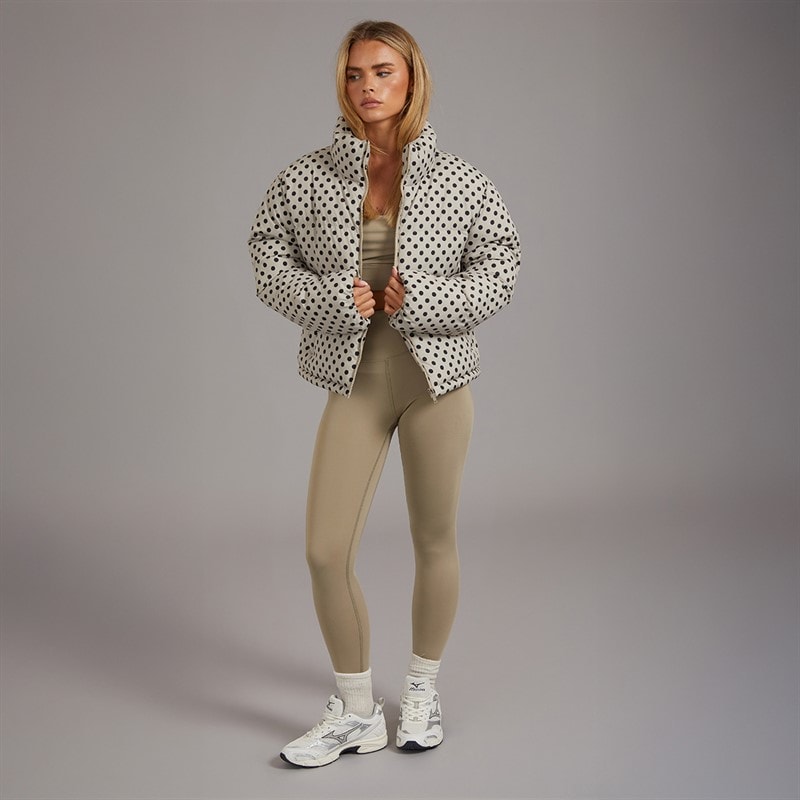 Brave Soul Damen Riva Spot Puffer Jacke Cream/Schwarz - Bild 4