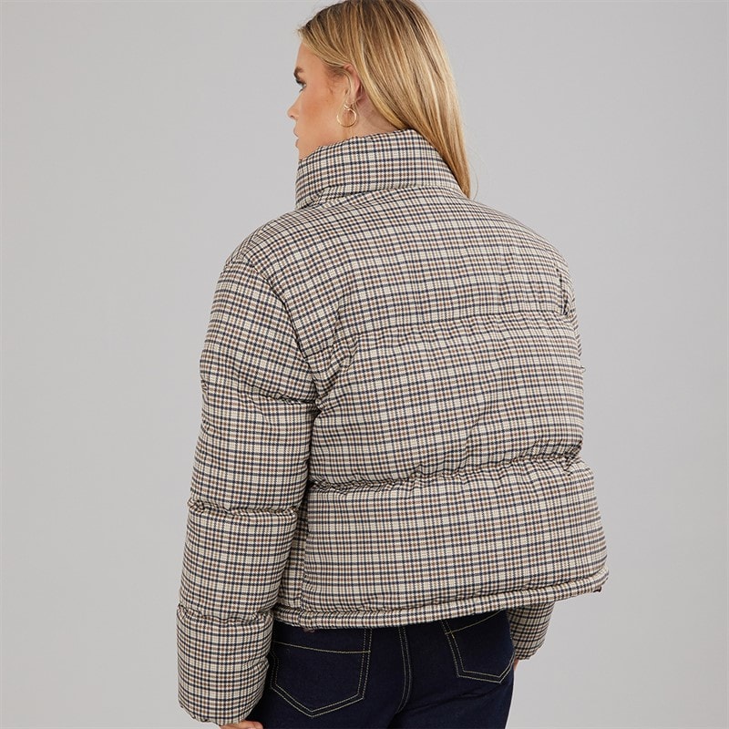 Brave Soul Dames Riva Check Heritage Puffer Jas Multi - Afbeelding 2