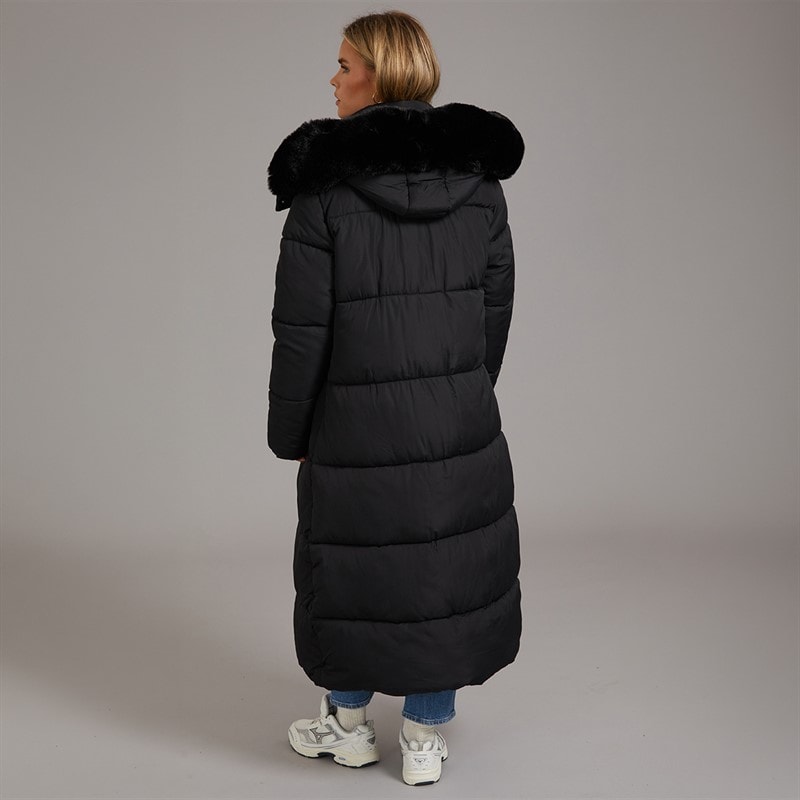 Brave Soul Damen Schmuck Lange Daunenjacke Schwarz - Bild 2