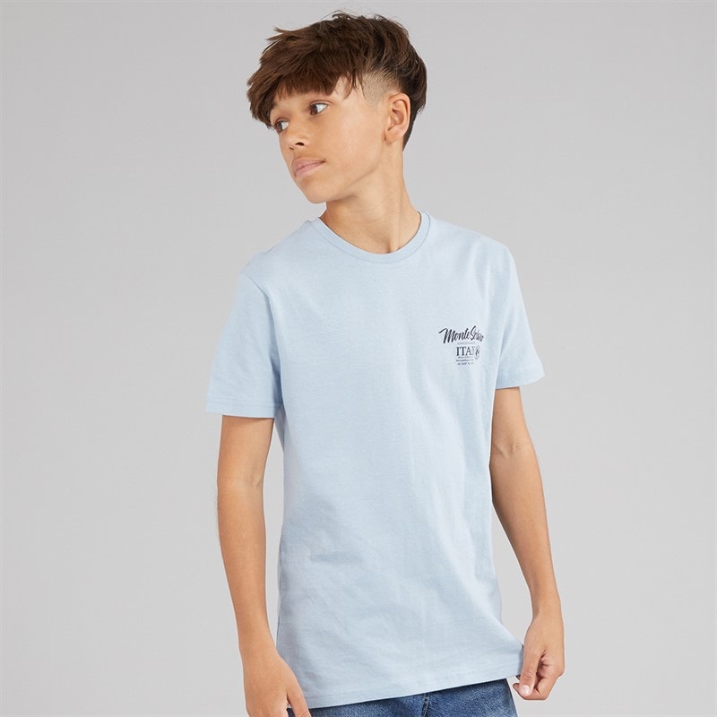 Brave Soul Junge Solaro T Shirt Light Blue/Multi-Colour - Bild 2