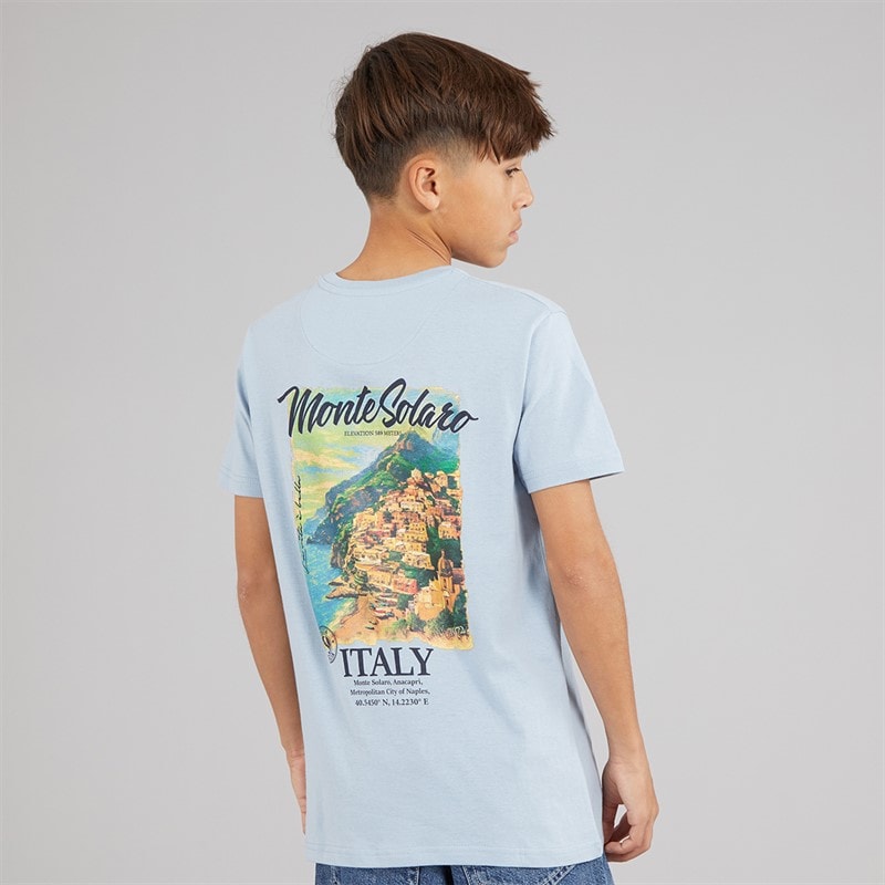 Brave Soul Junge Solaro T Shirt Light Blue/Multi-Colour - Bild 3