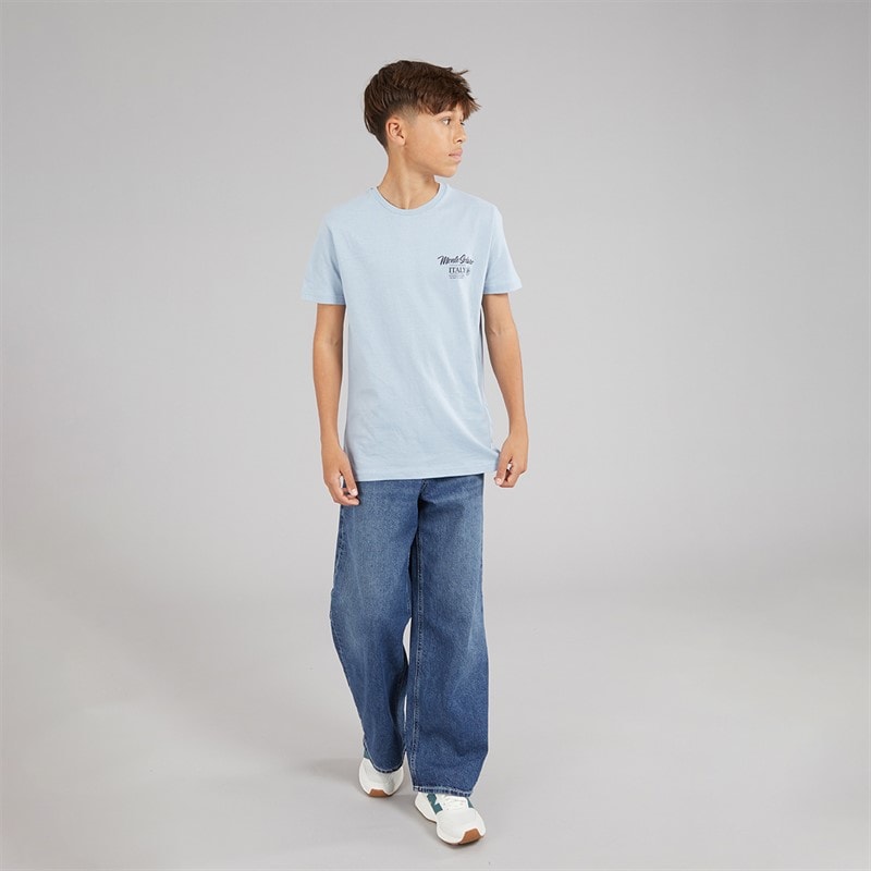 Brave Soul Junge Solaro T Shirt Light Blue/Multi-Colour - Bild 4