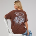 Brave Soul Dames Bloom T-shirt Bruin/Blue Body/Print