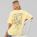 Brave Soul Damen Louvre T Shirt Gelb/Blue Body/Print