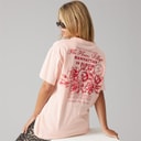 Brave Soul Dames Bloom T-shirt Roze/Red Body/Print