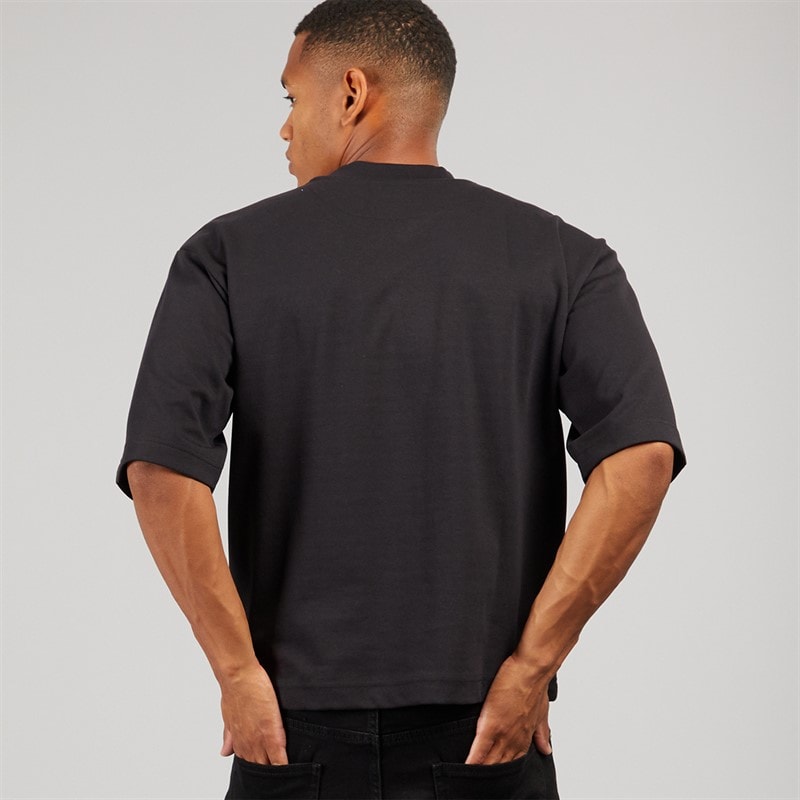 Brave Soul Heren Faust Oversized T-shirt Jet Black - Afbeelding 2