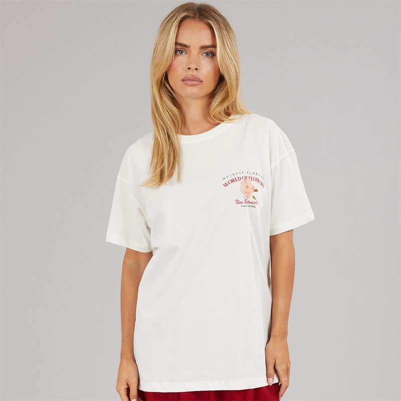 Brave Soul Dames Bloom Print T-shirt Cream - Afbeelding 2