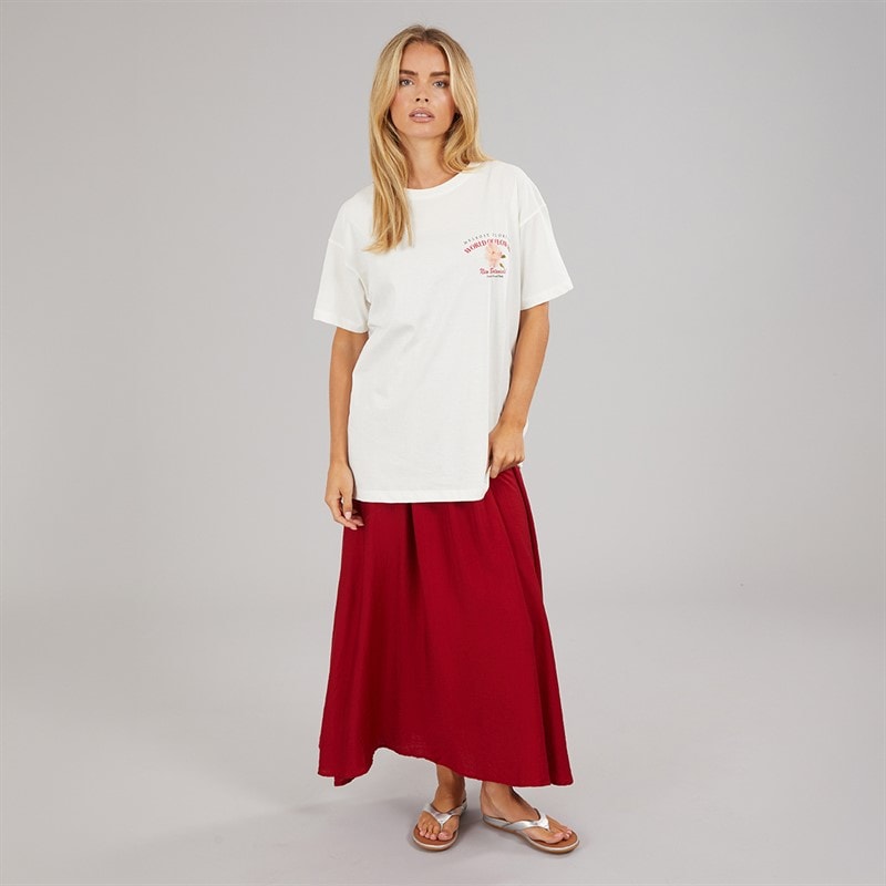 Brave Soul Dames Bloom Print T-shirt Cream - Afbeelding 4