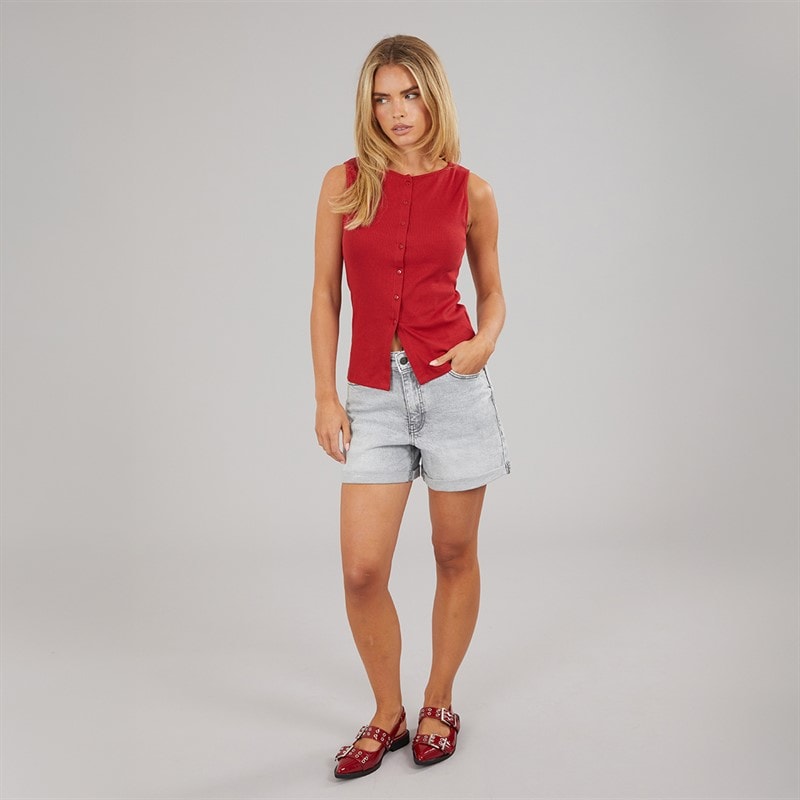 Brave Soul Damen Quantum Knopf Weste Rot - Bild 3