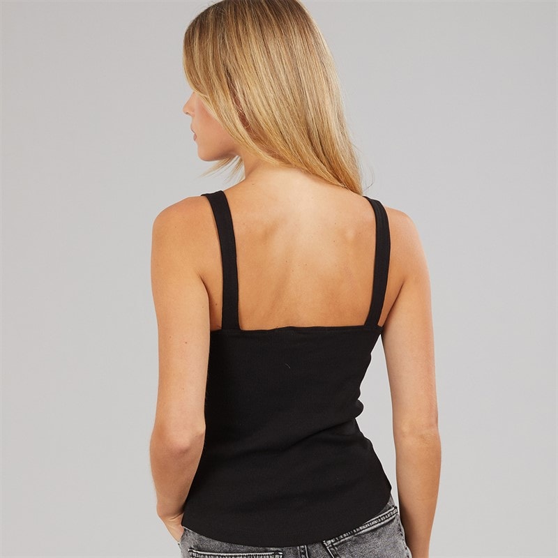 Brave Soul Damen Weste mit Knopfleiste Schwarz - Bild 2