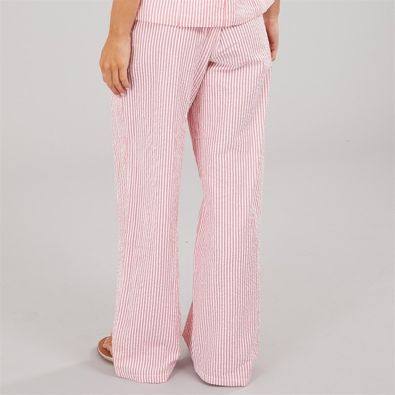 Brave Soul Dames Ora Stripe Broek Rood/Wit - Afbeelding 2