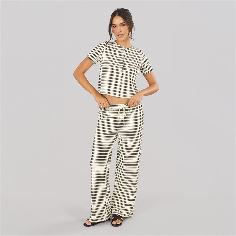 Brave Soul T-shirt boutonnée Trixie Femme Cream/Noir - Image 3