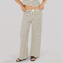 Brave Soul Pantalon Alice à rayures Femme Cream/Noir