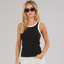 Brave Soul Gilet Lucie Contrast Femme Noir/Blanc