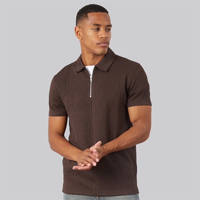 Brave Soul Polo Homme Renix Bitter Chocolate - Image 1