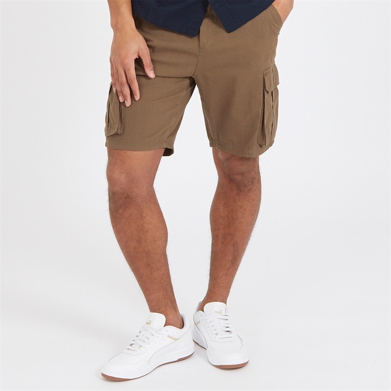 Brave Soul Heren Riverwood Cargo Short Kaki