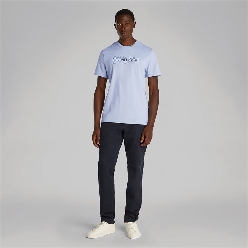 Calvin Klein Heren Logo T-Shirt Zen Blauw - Afbeelding 3