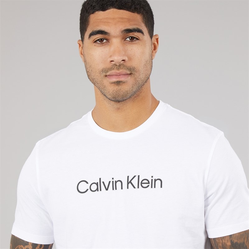 Calvin Klein Herren Sport Grafik T Shirt Hellweiß - Bild 3