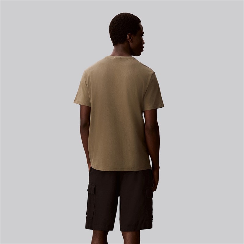 Calvin Klein Herren Micro Logo Rundhals T Shirt Dusty Olive - Bild 2