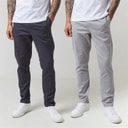 Closure London Męskie Two Pack Classic Chino Spodnie Materiałowe Multis