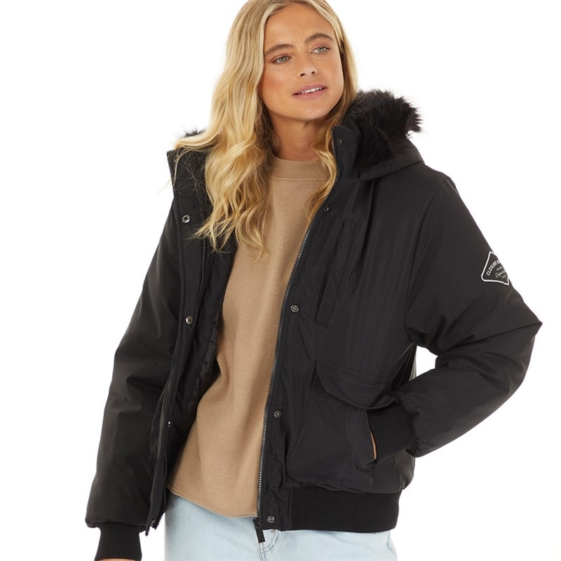 Closure London Dames Cropped Fur Parka Zwart